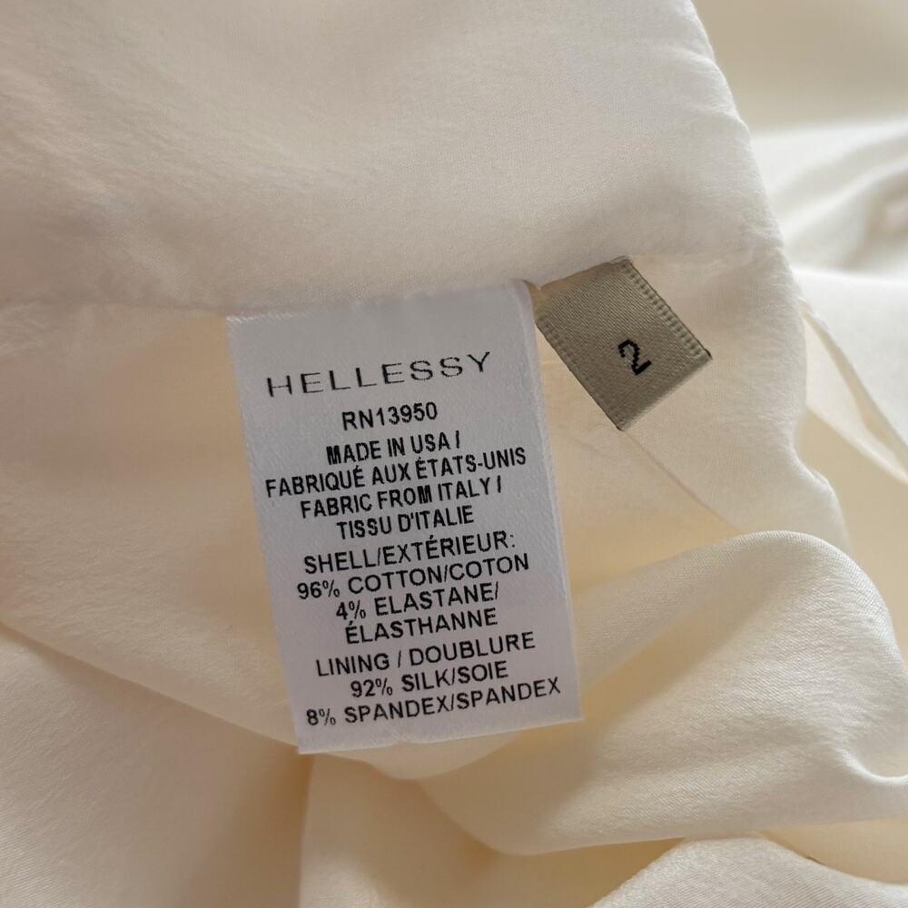 Hellessy Cotton Poplin Balloon Sleeve Mini Dress 2 Ivory - Picture 8 of 8